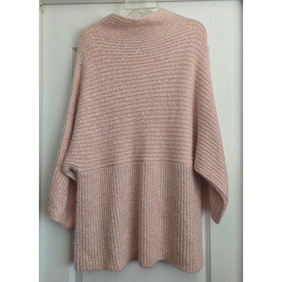 ST JOHN Blush Pink Metallic Twisted Rib Mohair Blend Pullover Sweater Woman Sz L - Picture 4 of 7
